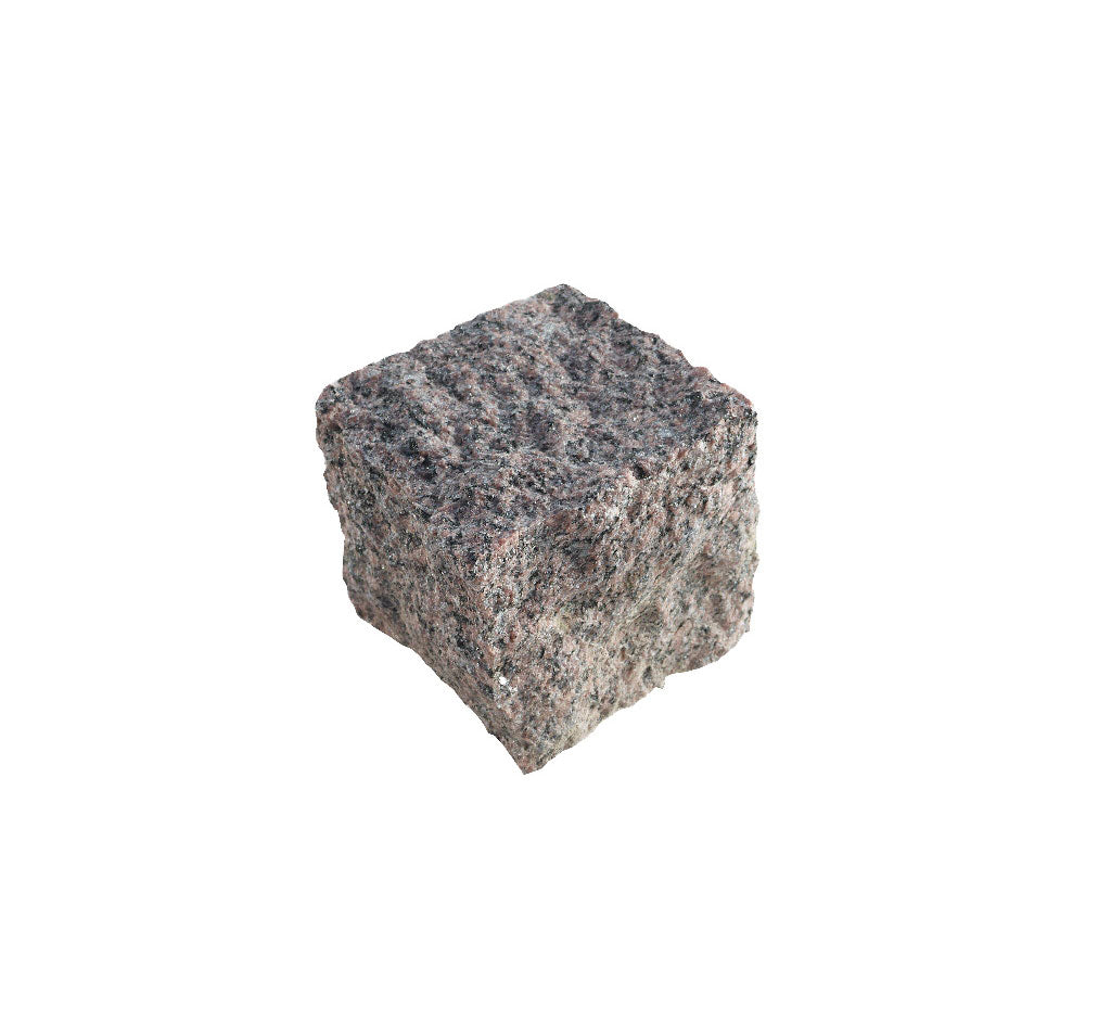 Chaussésten G354 (håndhugget) Rød grå 9x9x8/10 cm